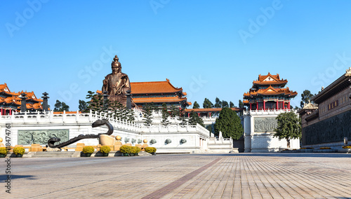 Laozi statue in yuanxuan taoist temple guangzhou, China photo