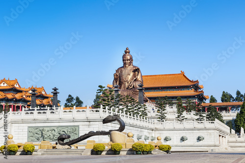 Laozi statue in yuanxuan taoist temple guangzhou, China photo