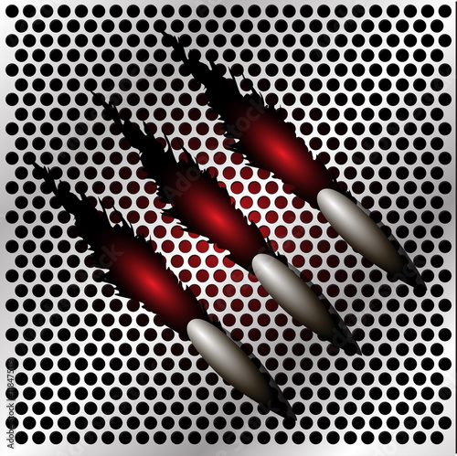 Vector eagle claw drill metal circle mesh illustration.