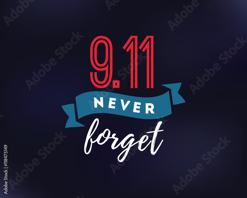 Patriot day vector typographic illustration