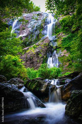 waterfall at the mountains of thailand photo