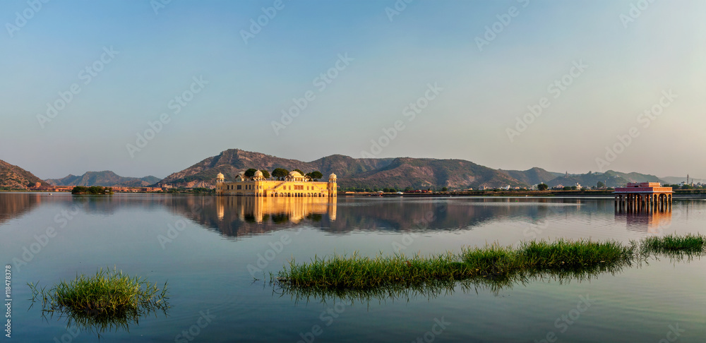 Panorama of Man Sagar Lake and Jal Mahal (Water Palace)