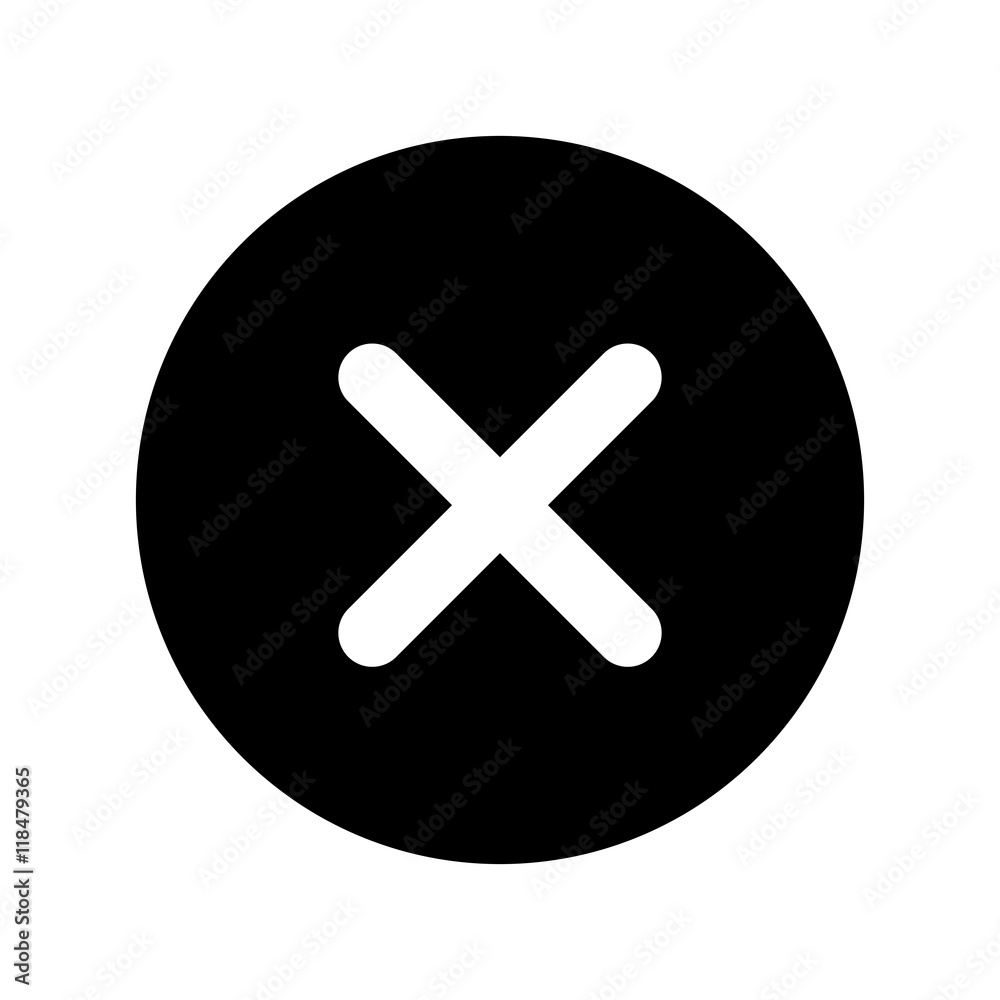 flat design multiplication button or x icon vector illustration flat design multiplication button or x icon vector illustration