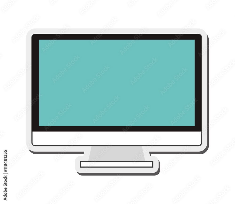 flat design computer monitor icon vector illustration flat design computer monitor icon vector illustration
