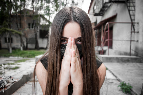 Bandidas, a criminal, a girl in a black bandanna photo