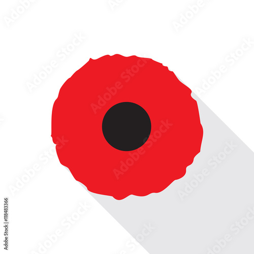 Fototapeta Naklejka Na Ścianę i Meble -  Red Poppy Flat Icon