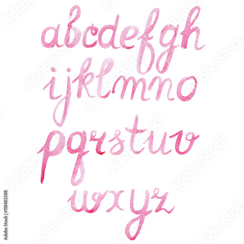 Hand drawn watercolor font for your design. Watercolor letters.