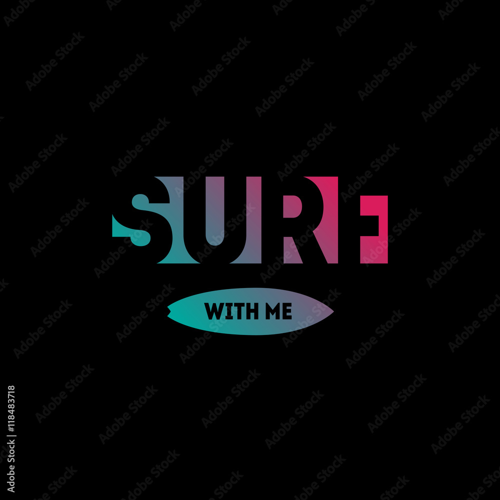 Surf with me - Surfing artwork. Original graphics Tee. T-shirt Surf with me - Surfing artwork. Original graphics Tee. T-shirt