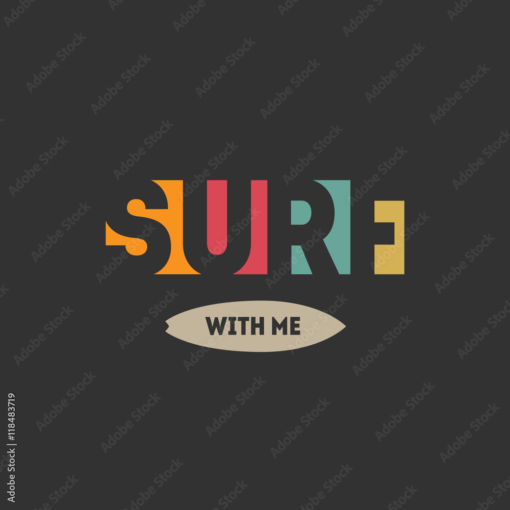 Surf with me - Surfing artwork.  Original graphics Tee. T-shirt