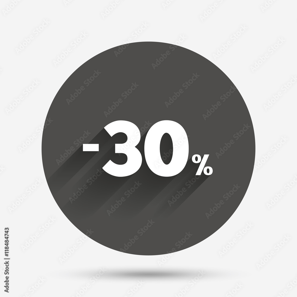 30 percent discount sign icon. Sale symbol. 30 percent discount sign icon. Sale symbol.