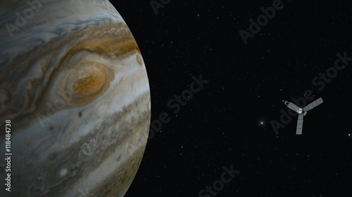 Fototapeta Naklejka Na Ścianę i Meble -  jupiter and satellite juno