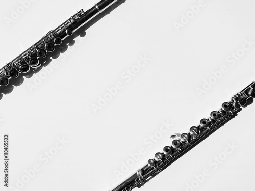 two flutes black and white 3