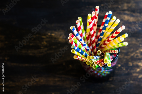 Multicolored drinking straws