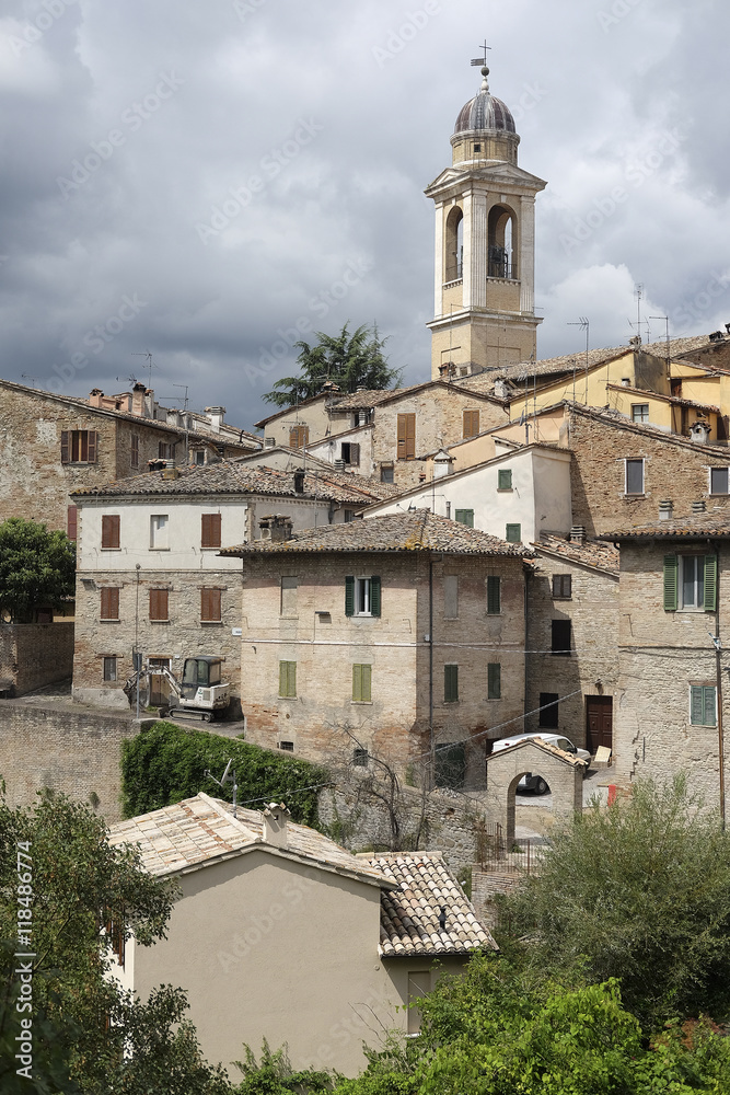 Urbania, Italy - August, 1, 2016: inhabited houses in Urbania, Italy