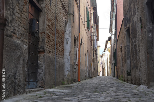 Urbania  Italy - August  1  2016  street in an ancient part of Urbania  Italy