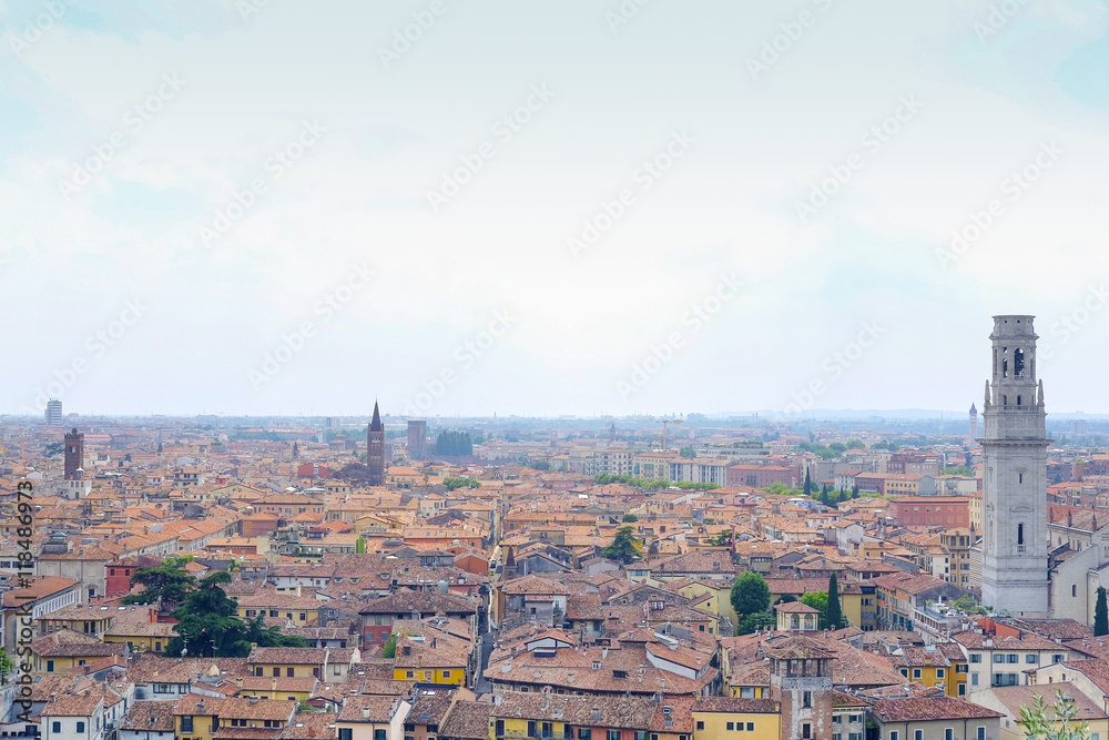 VERONA, ITALY - JULY, 2, 2016: Panorama of Verona, Italy