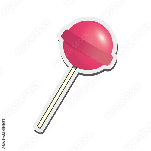 flat design candy lollipop icon vector illustration