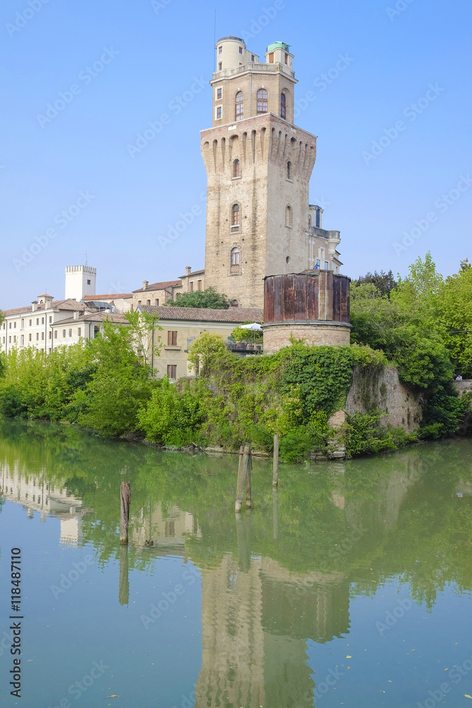 PADOVA, ITALY - JULY, 9, 2016: buildings on a river bank in Padova, Italy