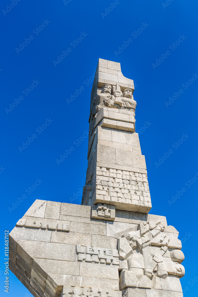 Westerplatte. Monument commemorating first battle of Second Worl