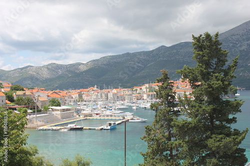 Obraz na płótnie Korcula - port w salonie