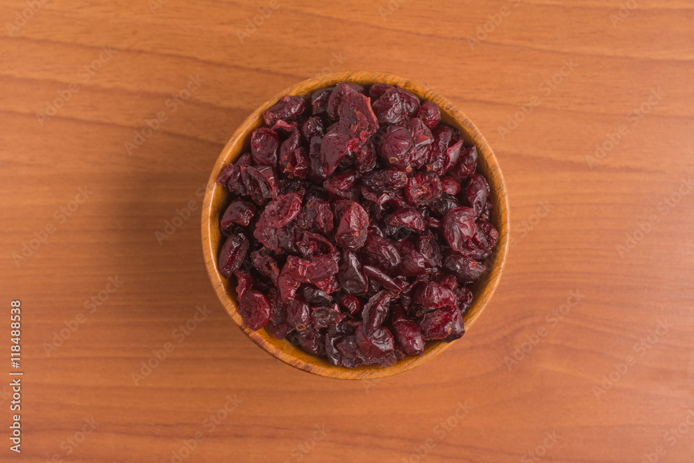 Dried Cranberries into a bowl Dried Cranberries into a bowl