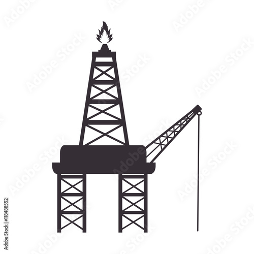 tower flame industry petroleum refinery fire fuel vector illustration isolated