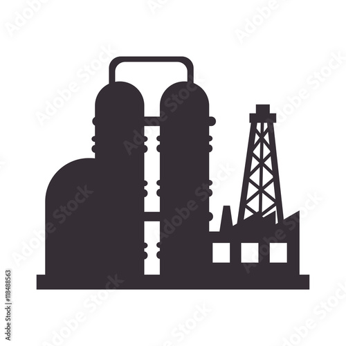 plant chemistry tower pipe engineering distillery factory structure industry vector illustration isolated