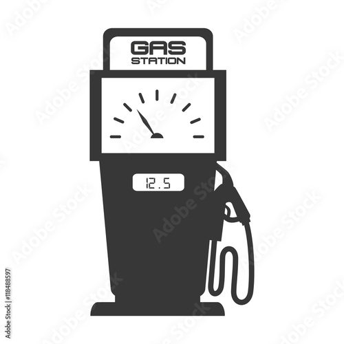 gas pump station nozzle car vehicle industrial fuel auto vector illustration isolated