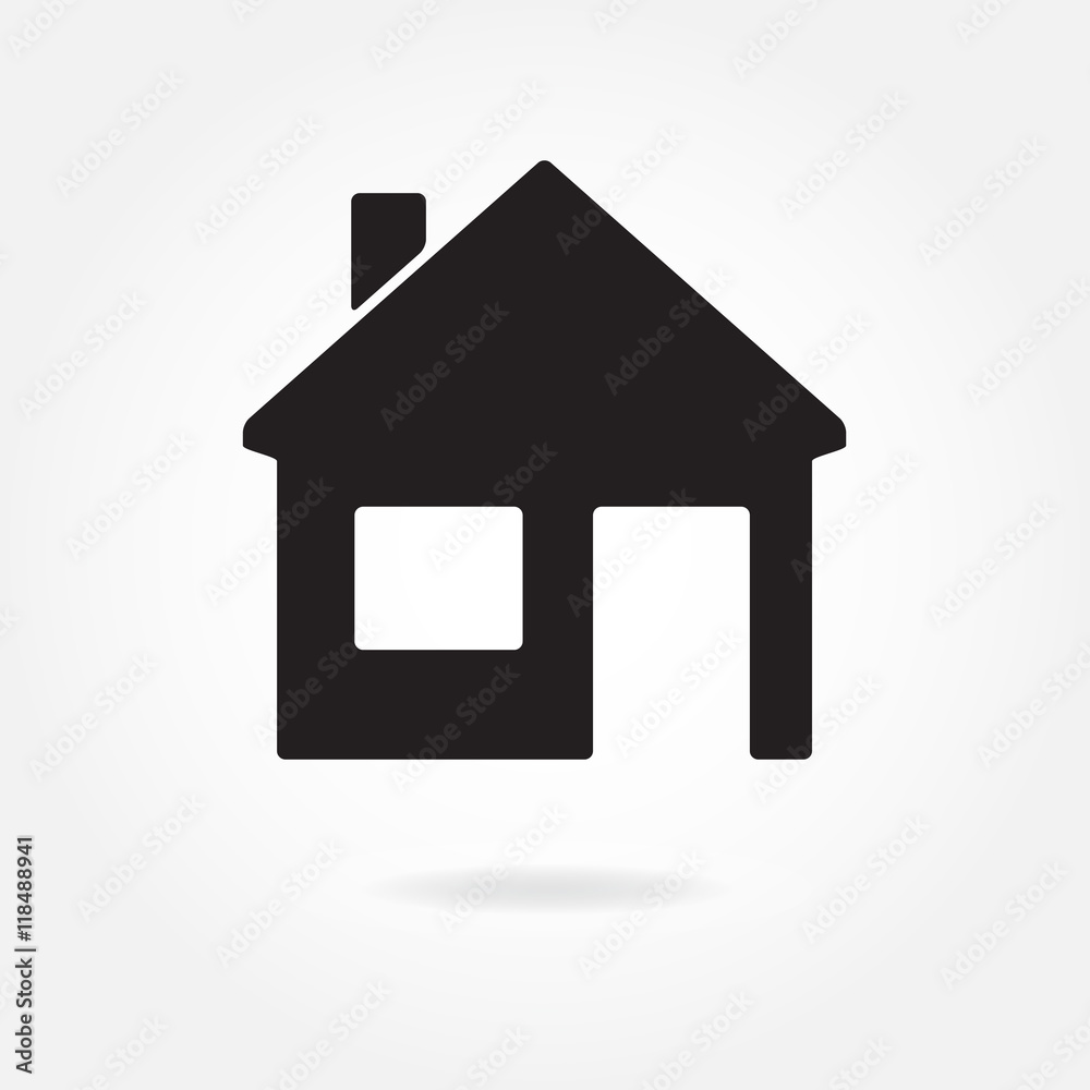 Home or house icon isolated on white background. Real estate design element. Vector illustration. Home or house icon isolated on white background. Real estate design element. Vector illustration.