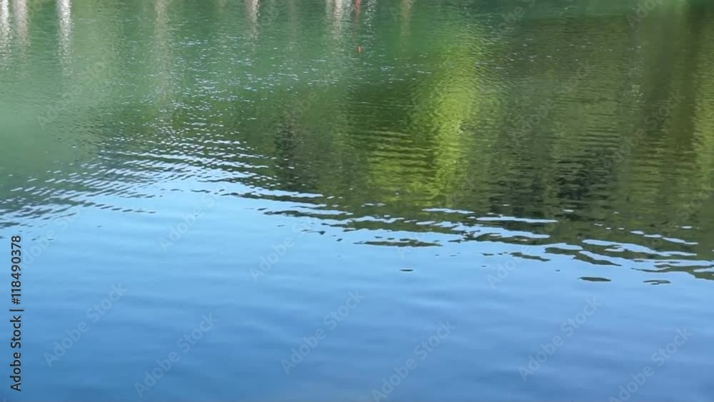 Beautiful views of forest lake with reflection. Fisherman with a fishing rod. Beautiful views of forest lake with reflection. Fisherman with a fishing rod.