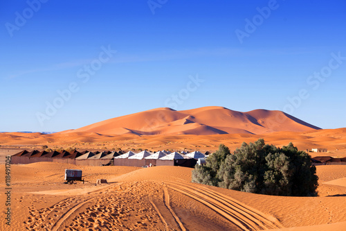 Photography Sand dunes in Sahara desert in Africa