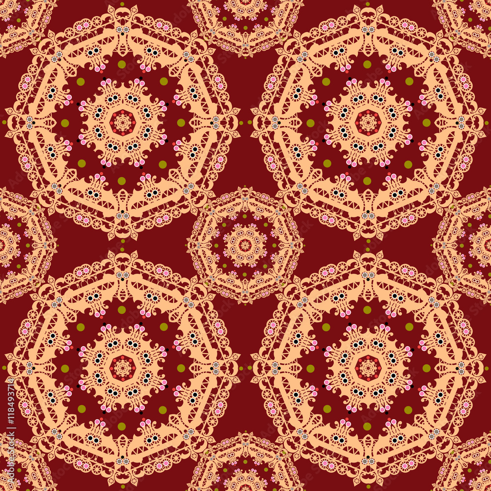 Lace seamless pattern, colors elegant print background