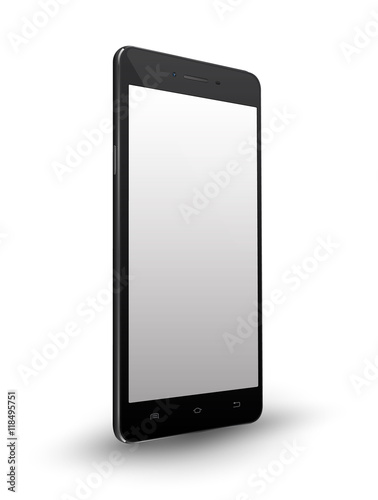 New realistic black smartphone mockups with blank screen isolated on white background. Vector illustration. for printing and web element, Game and application mockup.
