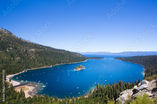 Beautiful view of Lake Tahoe at Emerald Bay in California USA