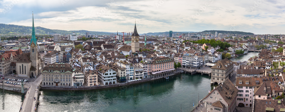 Panorama view of Zurich skyline