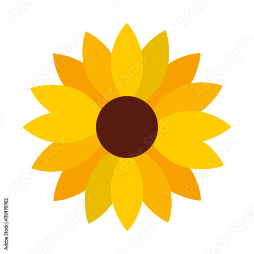 sunflower decoration isolated icon