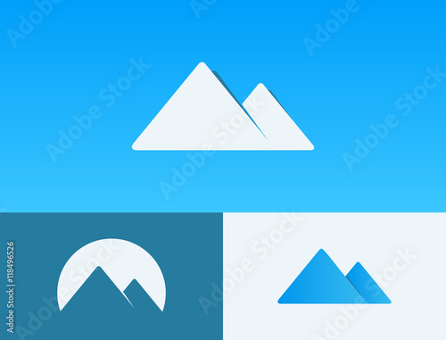 mountain logo design. minimalictic mountain logo. creative logo photo