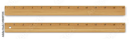 Photo Vector wooden ruler