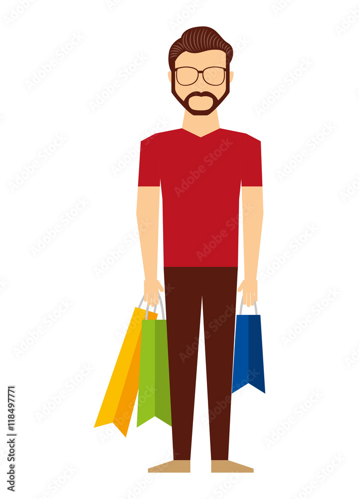 avatar person with shopping bags avatar person with shopping bags