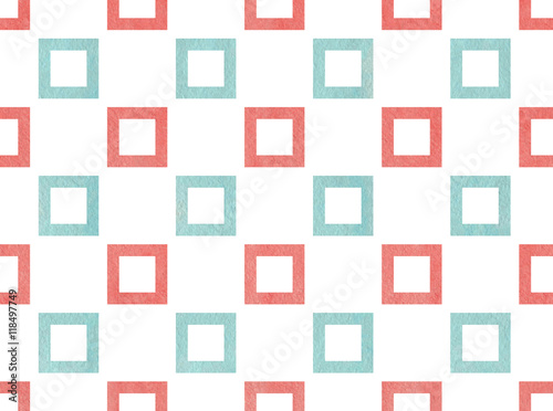 Watercolor square pattern.