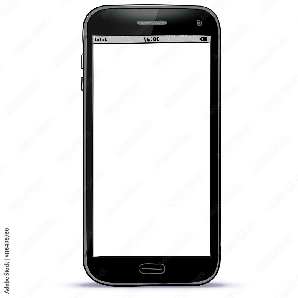 Black Smart Phone Hand Drawn Vector Illustration.
Black Smart Phone Hand Drawn Vector Illustration.