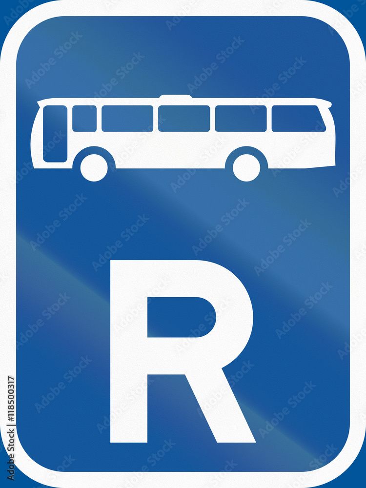 Road sign used in the African country of Botswana - Reservation for buses Road sign used in the African country of Botswana - Reservation for buses