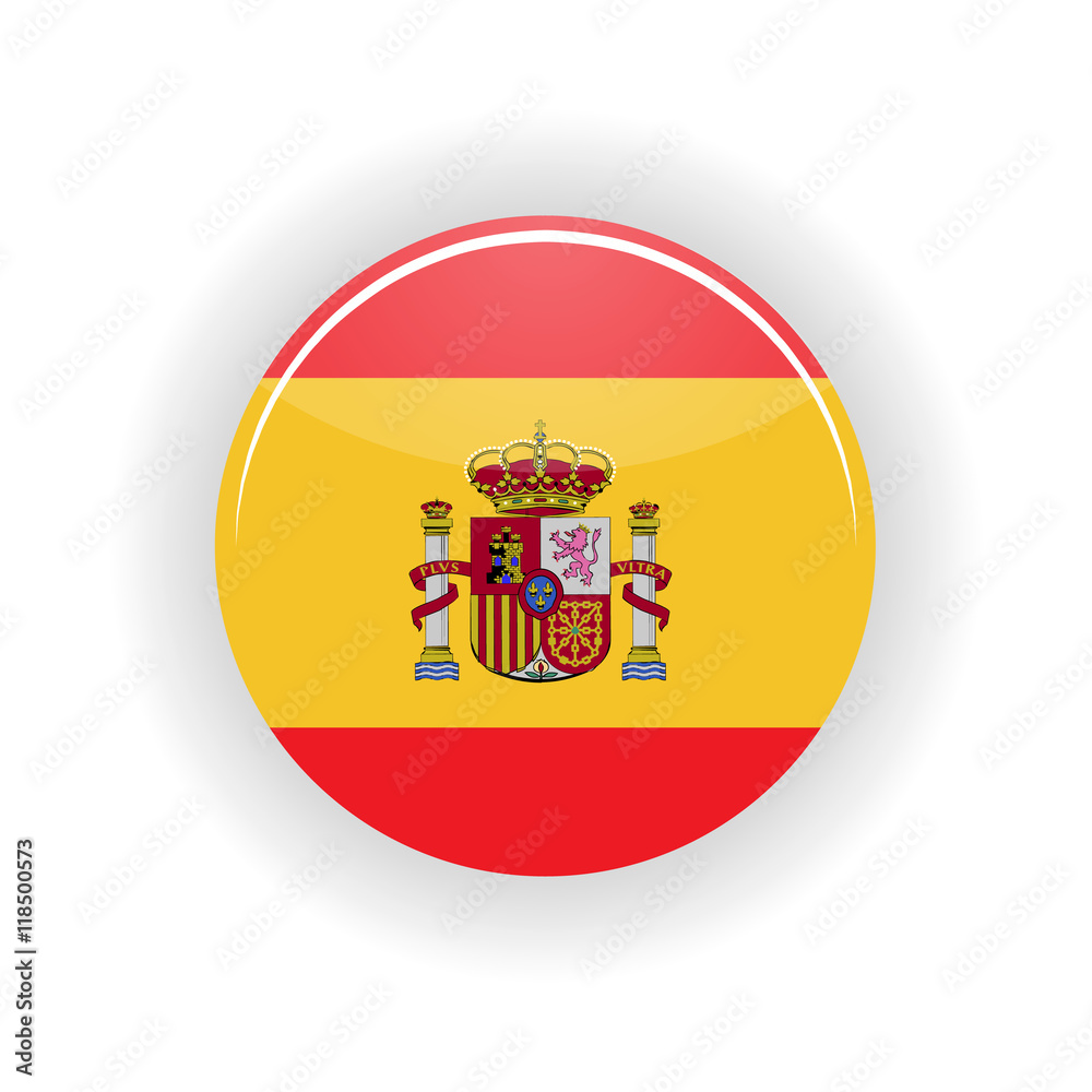 Fototapeta premium Spain icon circle isolated on white background. Madrid icon vector illustration