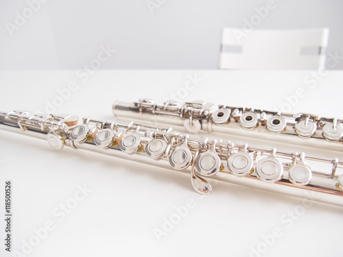 two flutes on a table