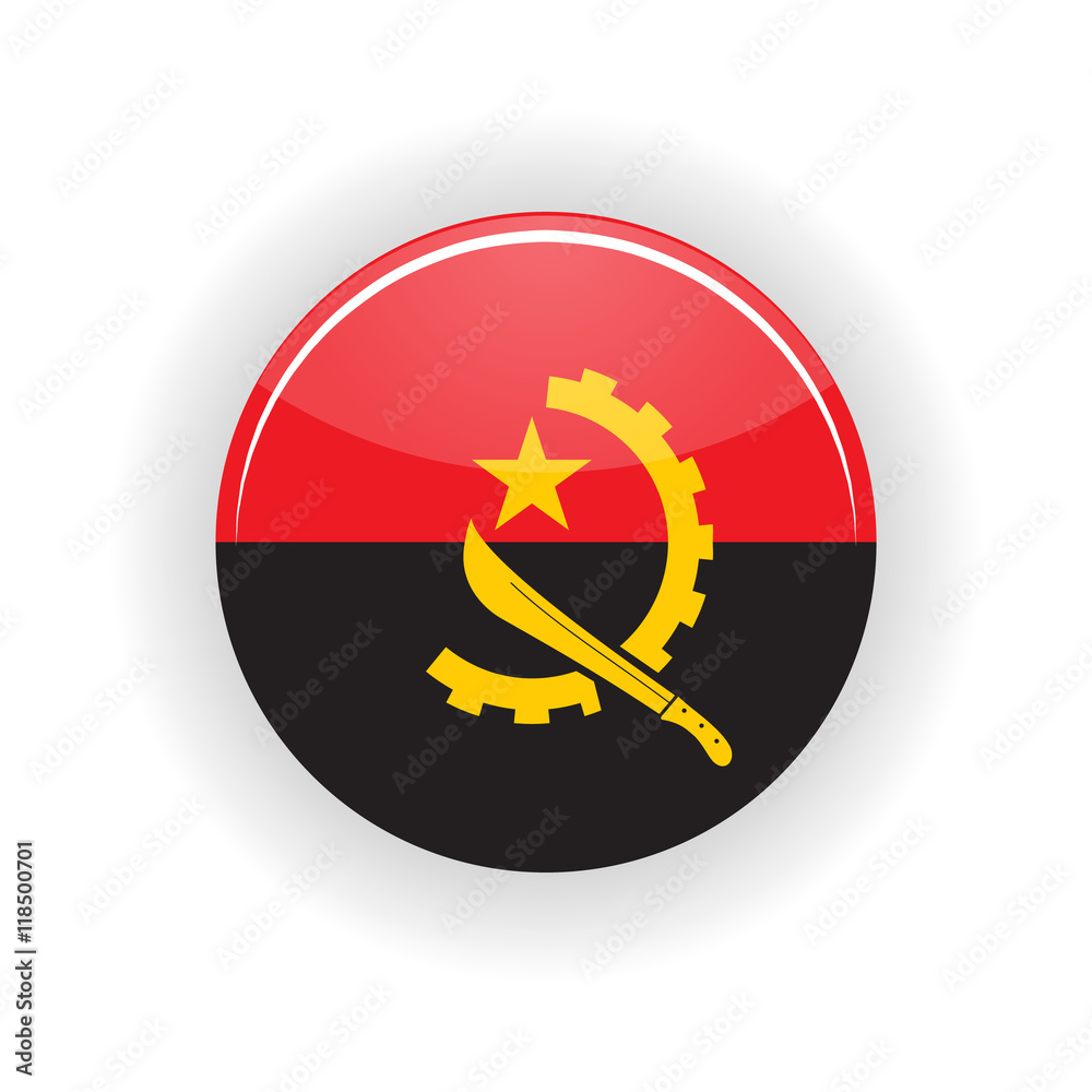 Obraz premium Angola icon circle isolated on white background. Luanda icon vector illustration