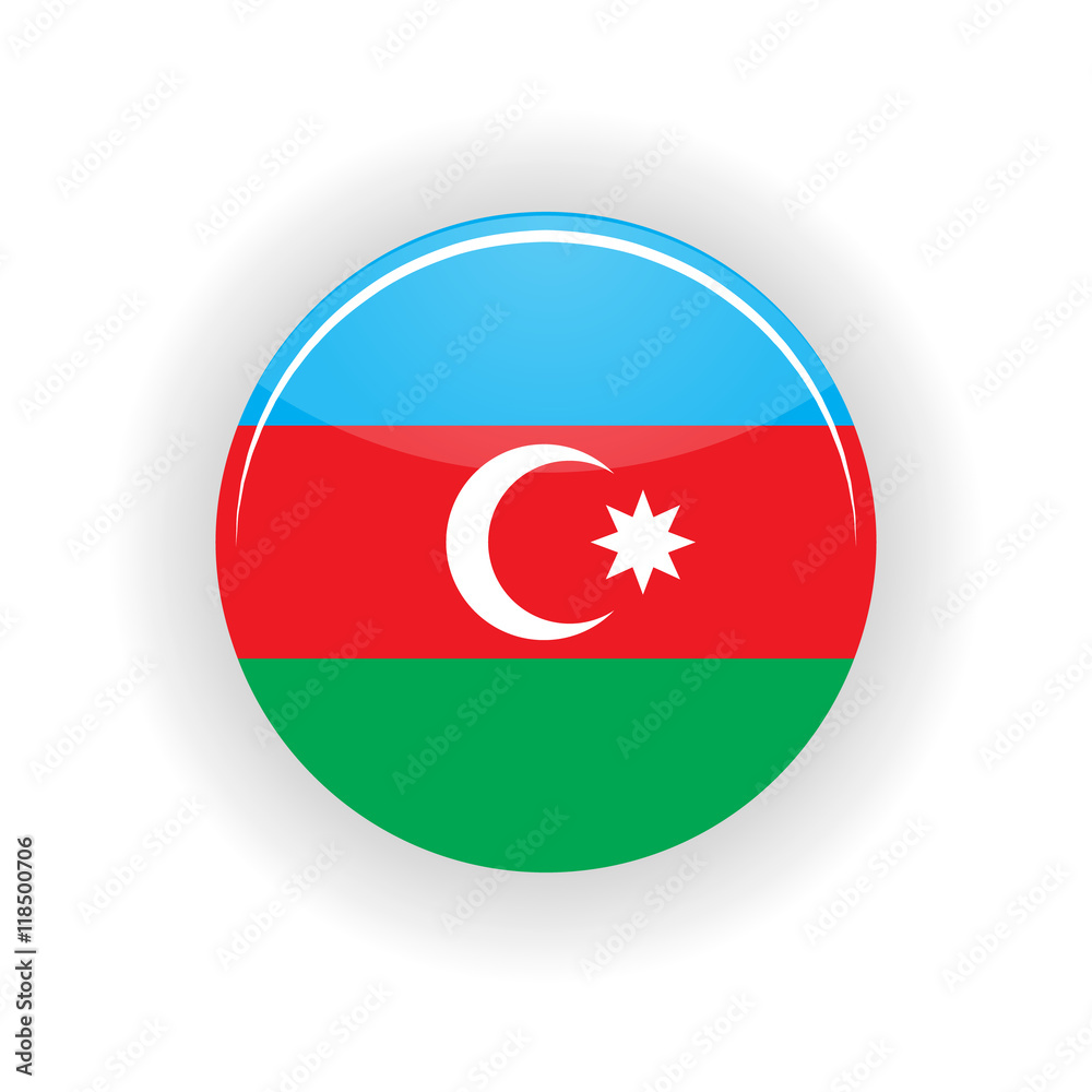 Azerbaijan icon circle isolated on white background. Baku icon vector illustration