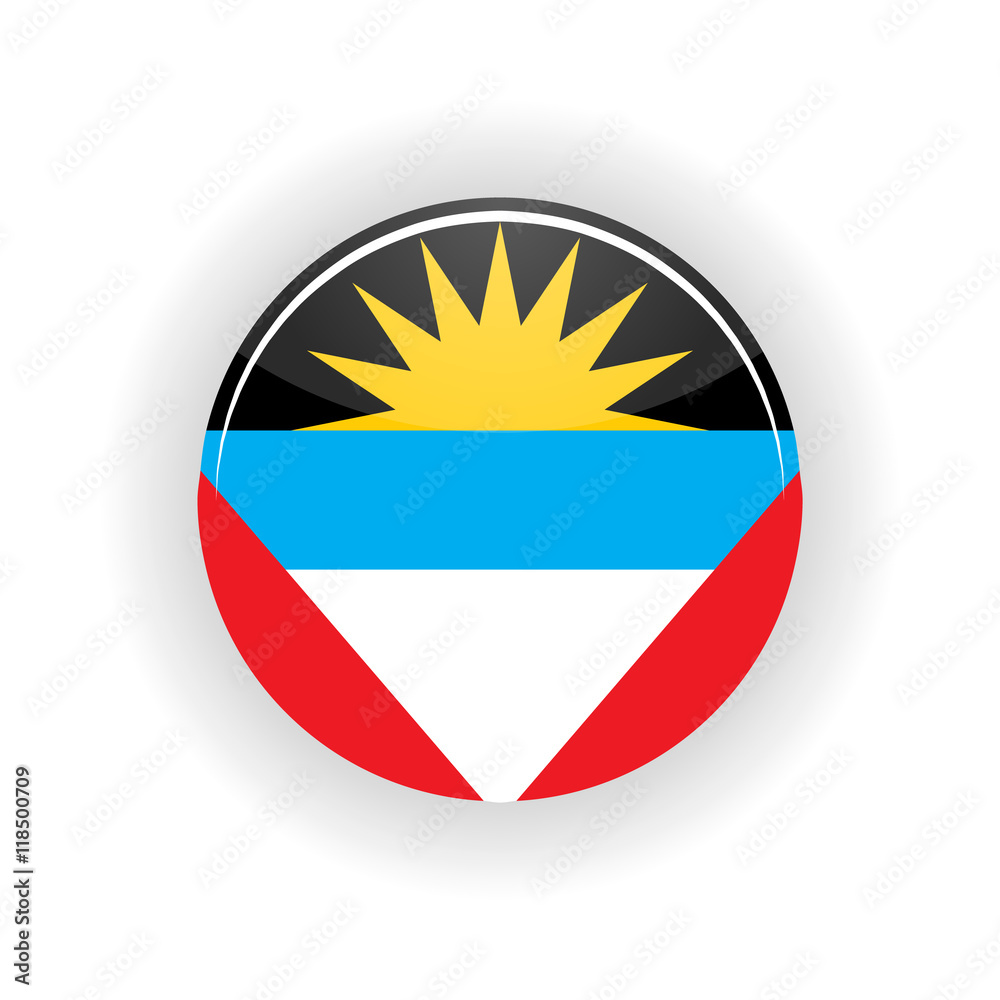 Antigua and Barbuda icon circle isolated on white background. St. Johns icon vector illustration Antigua and Barbuda icon circle isolated on white background. St. Johns icon vector illustration