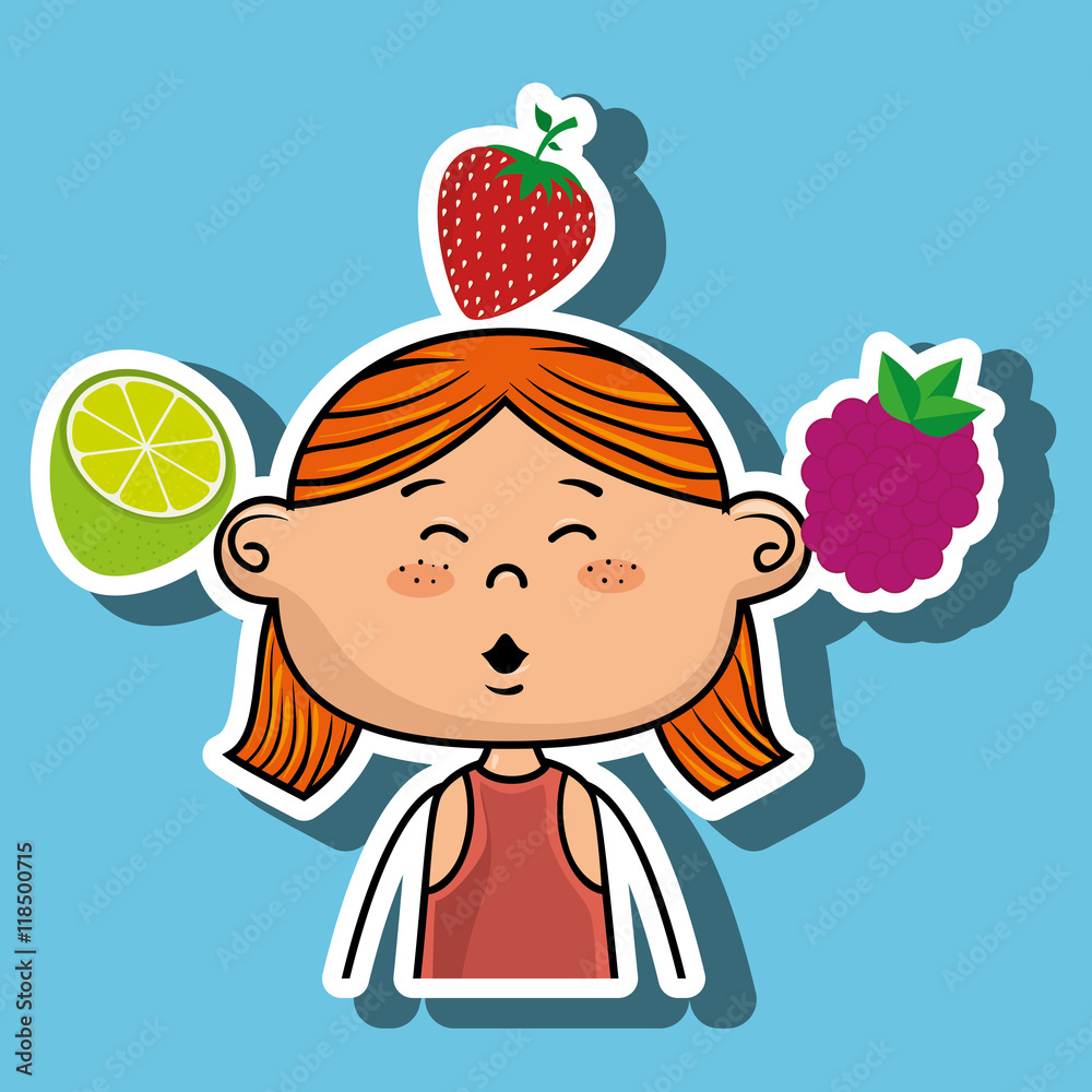 girl fruit food healthy vector illustration graphic girl fruit food healthy vector illustration graphic