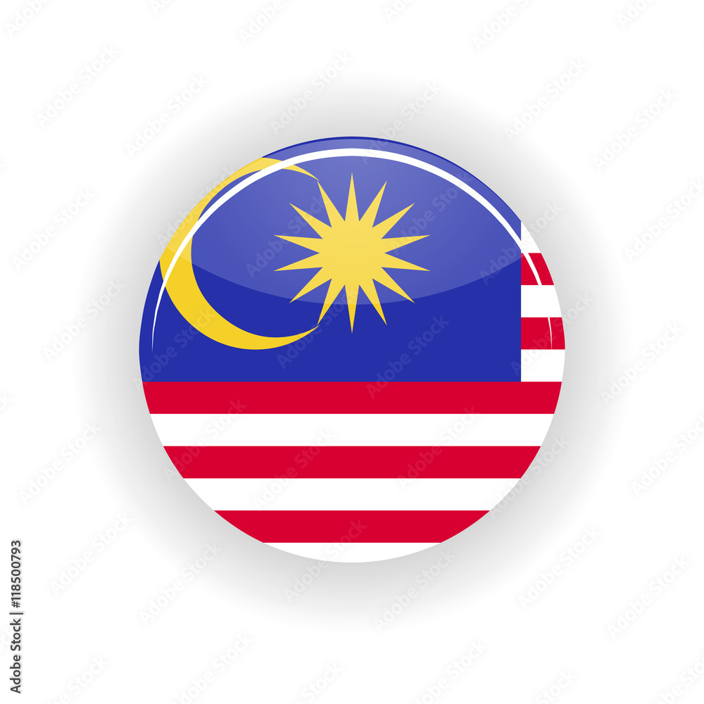 Malaysia icon circle isolated on white background. Kuala Lumpur icon vector illustration Malaysia icon circle isolated on white background. Kuala Lumpur icon vector illustration