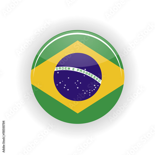 Brazil icon circle isolated on white background. Brazilia icon vector illustration